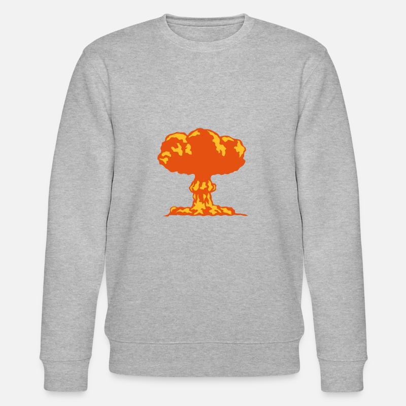 explosion atomic nuclear mushroom 25 - Stanley/Stella CHANGER Unisex Organic Sweatshirt - heather grey