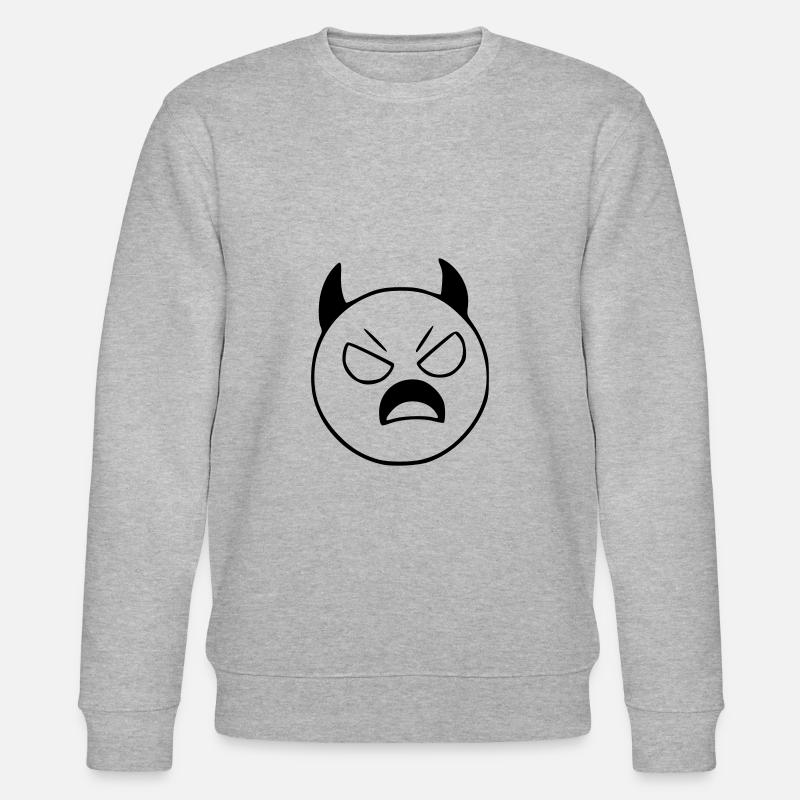 Emoji Sketch Devil Evil Black - Sweat bio CHANGER Stanley/Stella Unisexe - gris chiné