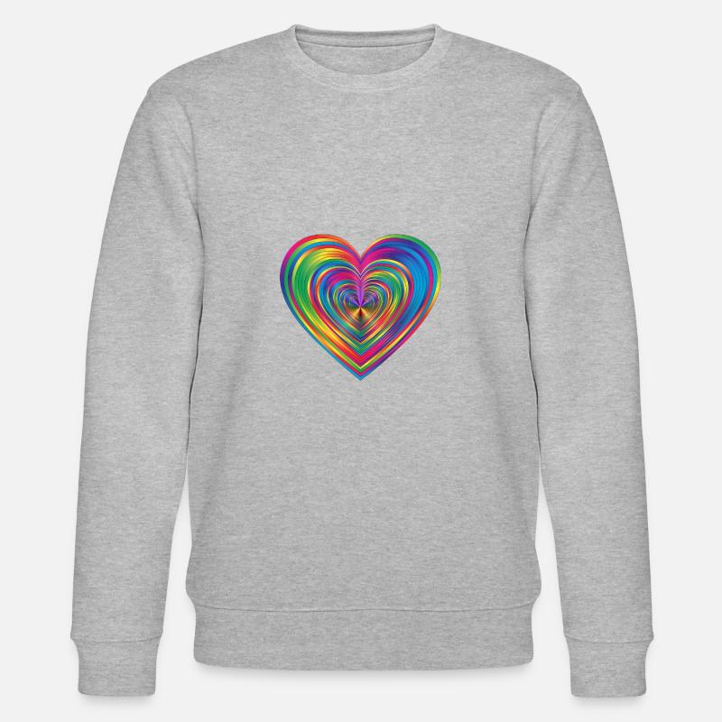 Coeur arc-en-ciel - Sweat bio CHANGER Stanley/Stella Unisexe - gris chiné
