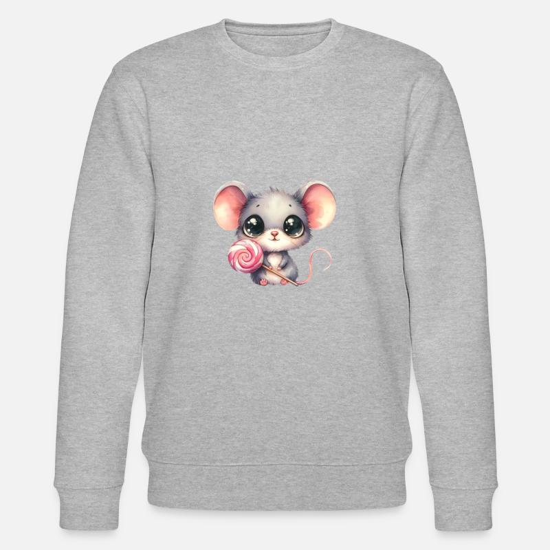 Petite souris avec sucette - Sweat bio CHANGER Stanley/Stella Unisexe - gris chiné