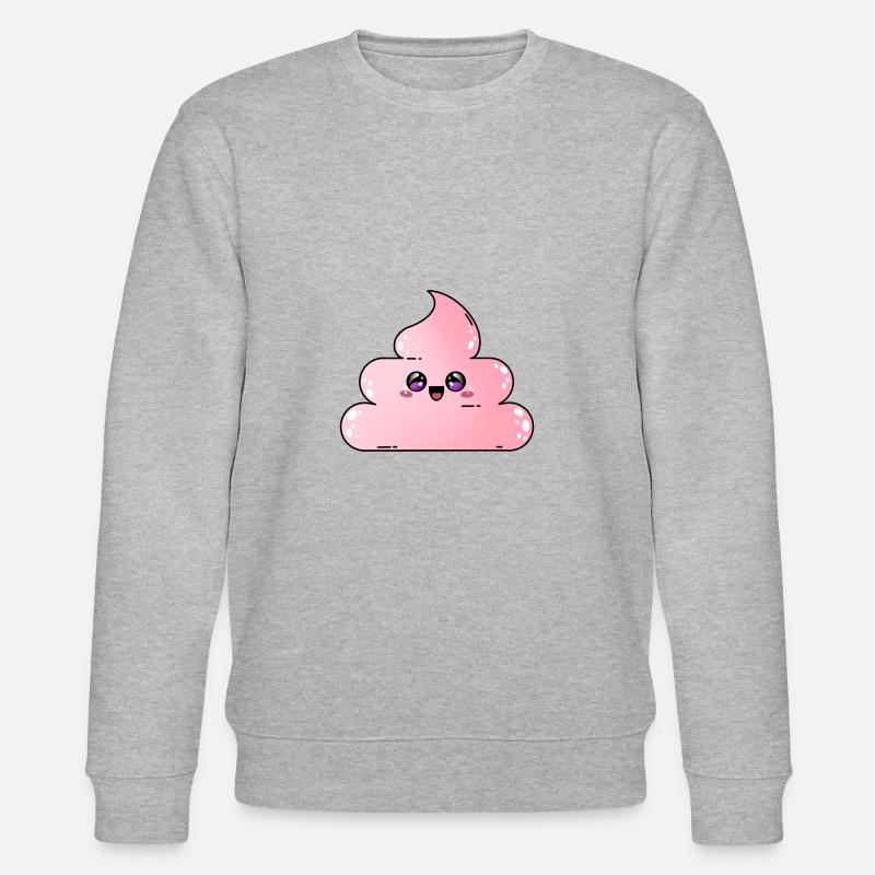 Pinker Poop - Pinker Kackhaufen - Stanley/Stella Unisex Bio-Sweatshirt CHANGER  - Grau meliert