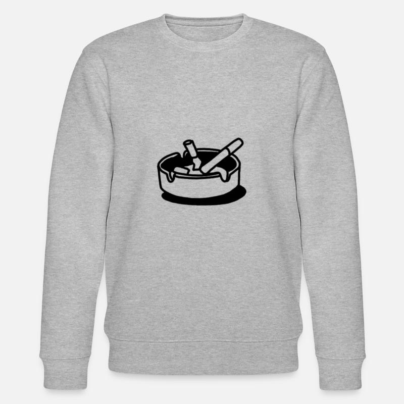 Aschenbecher mit Zigarette Design - Stanley/Stella Unisex Bio-Sweatshirt CHANGER  - Grau meliert