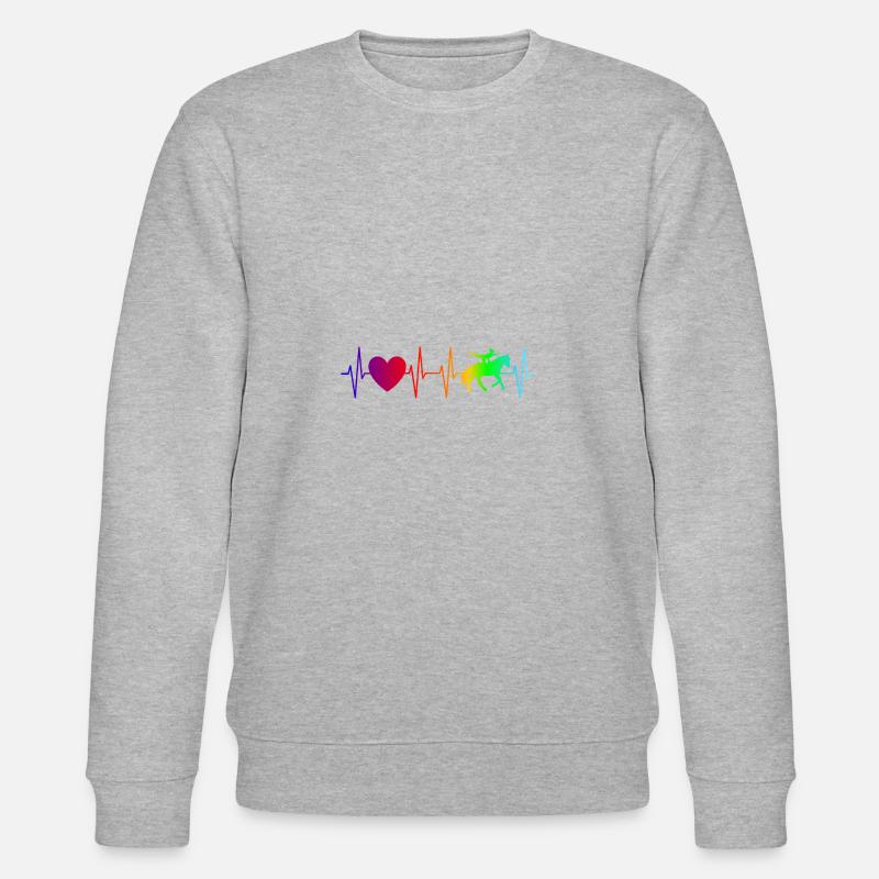 Volti Herzschlag bunt Geschenkidee Volti - Stanley/Stella Unisex Bio-Sweatshirt CHANGER  - Grau meliert
