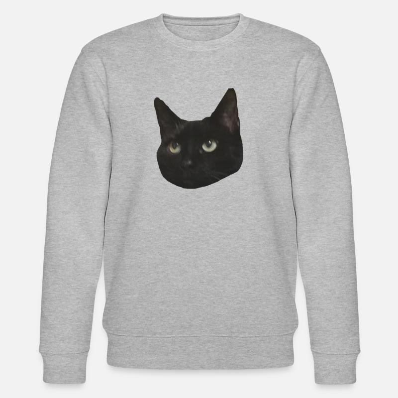 Tête de chat noir - Sweat bio CHANGER Stanley/Stella Unisexe - gris chiné