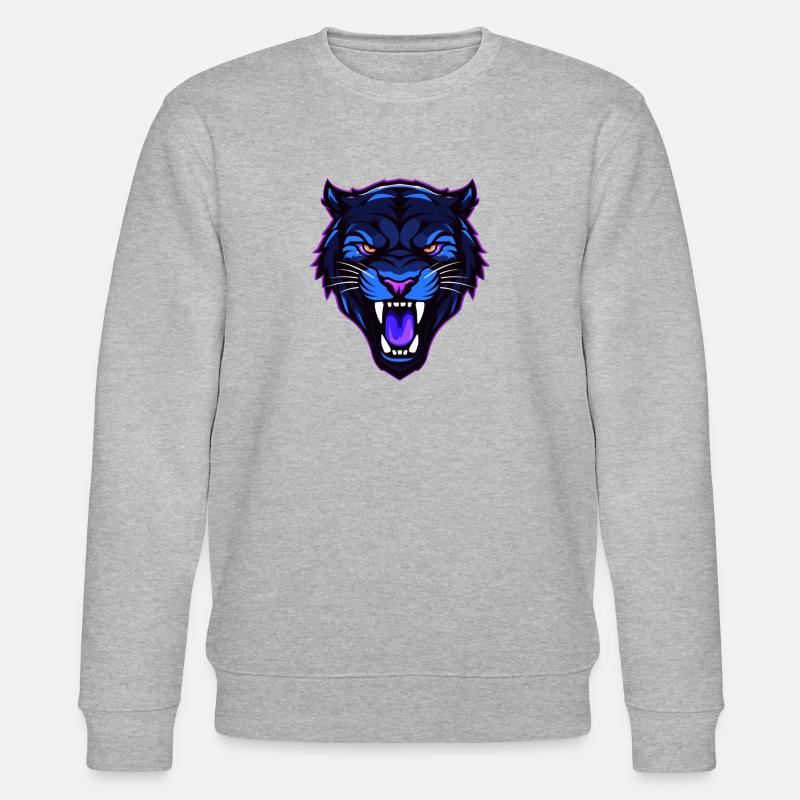 Schwarzer Panther - Stanley/Stella Unisex Bio-Sweatshirt CHANGER  - Grau meliert