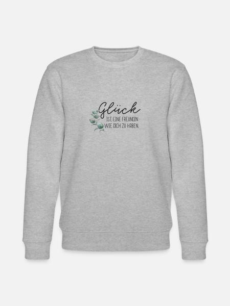 Glück ist eine Freundin wie dich zu haben - Stanley/Stella Unisex Bio-Sweatshirt CHANGER  - Grau meliert
