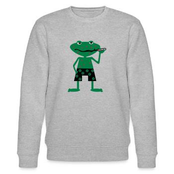 kranker frosch - Stanley/Stella Unisex Bio-Sweatshirt CHANGER  - Grau meliert - Vorne - Nik (191cm) & Marisol (170cm)