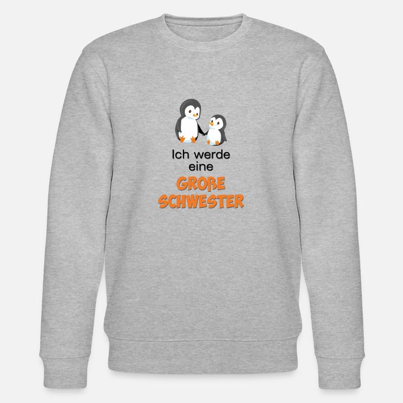 Ich werde eine große Schwester - Stanley/Stella Unisex Bio-Sweatshirt CHANGER - Grau meliert