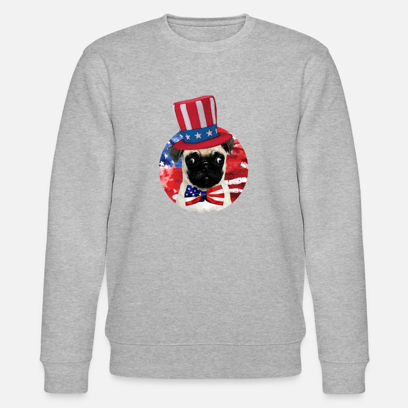 4. Juli Hund - Stanley/Stella Unisex Bio-Sweatshirt CHANGER  - Grau meliert