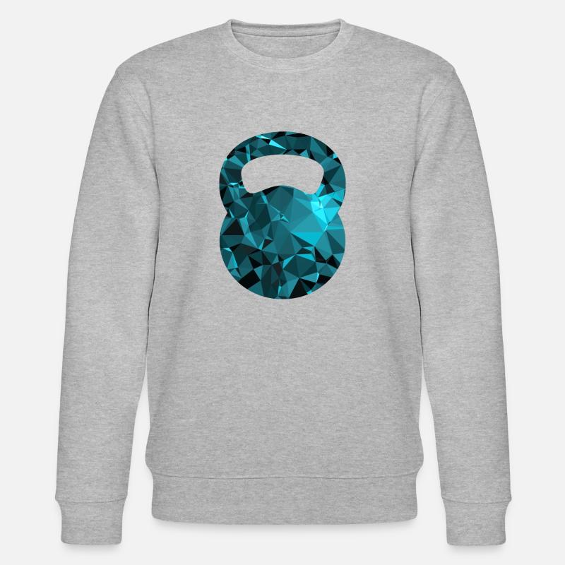 Kettlebell (Low Poly) - Stanley/Stella CHANGER Unisex Organic Sweatshirt - heather grey