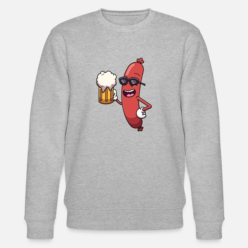 Kühle Wurst mit Bier - Stanley/Stella Unisex Bio-Sweatshirt CHANGER  - Grau meliert