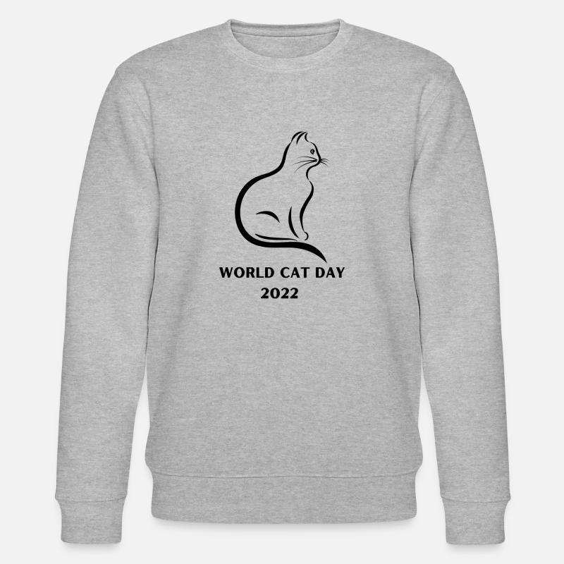 Wolf Cat Day 2022 Schwarz - Stanley/Stella Unisex Bio-Sweatshirt CHANGER  - Grau meliert