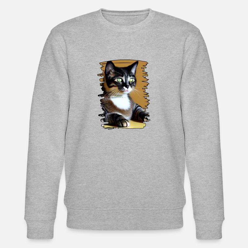 Visage de chat 9 - Sweat bio CHANGER Stanley/Stella Unisexe - gris chiné