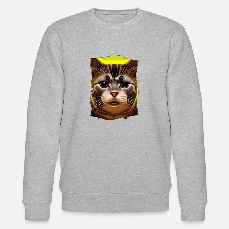 Katzengesicht - Stanley/Stella Unisex Bio-Sweatshirt CHANGER  - Grau meliert