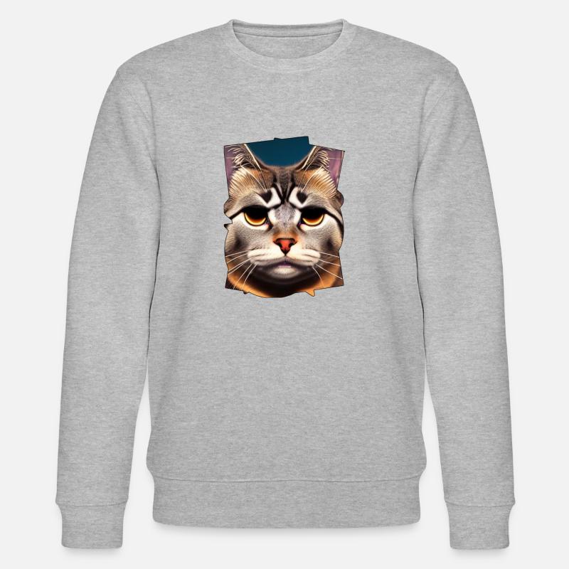 Visage de chat - Sweat bio CHANGER Stanley/Stella Unisexe - gris chiné
