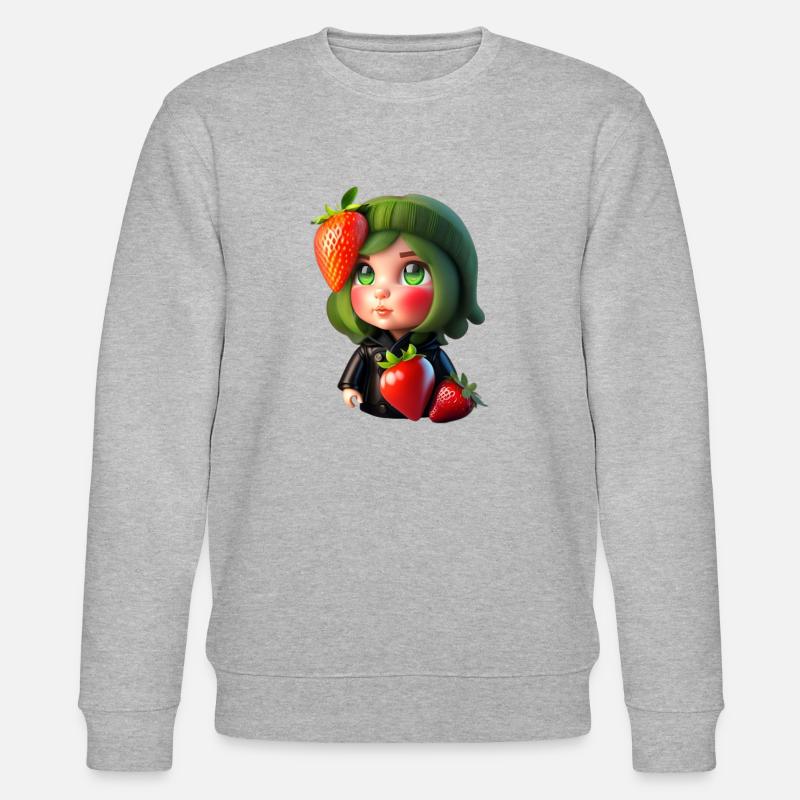 Puppe mit Erdbeeren - Stanley/Stella Unisex Bio-Sweatshirt CHANGER  - Grau meliert