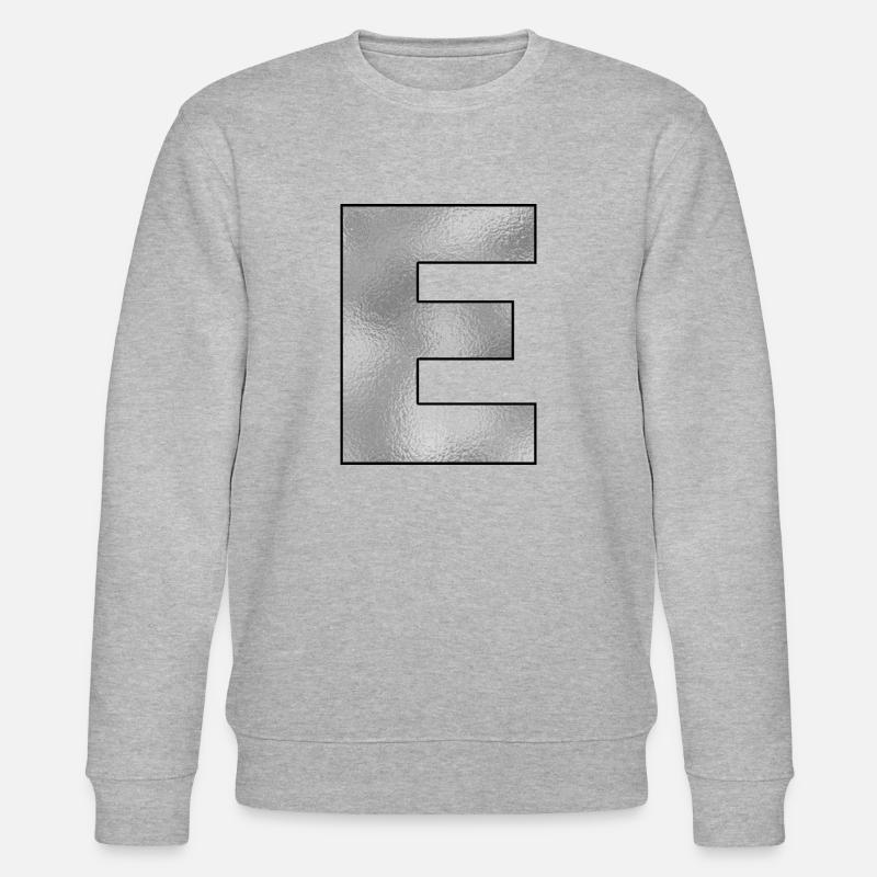 Buchstabe E Silber - Stanley/Stella Unisex Bio-Sweatshirt CHANGER  - Grau meliert