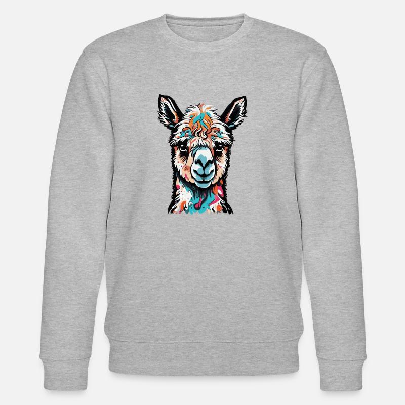 buntes Alpaka - Stanley/Stella Unisex Bio-Sweatshirt CHANGER  - Grau meliert