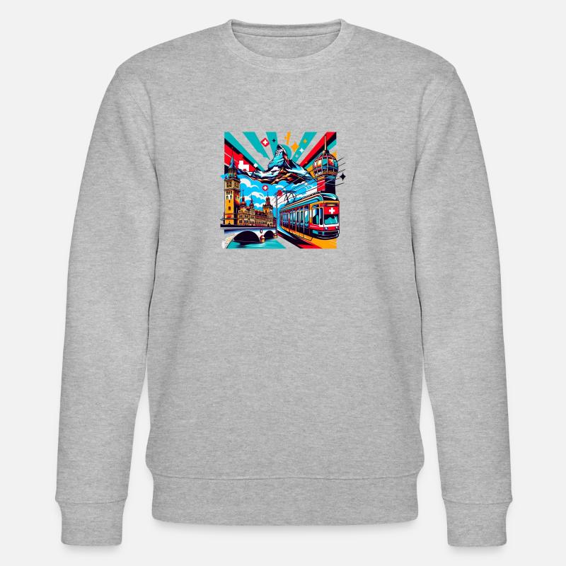 Schweiz - Stanley/Stella Unisex Bio-Sweatshirt CHANGER  - Grau meliert