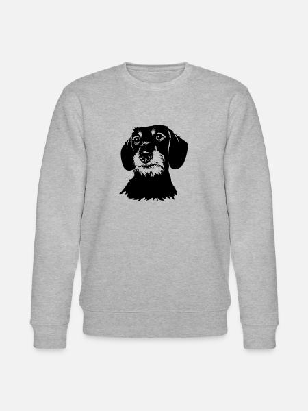 Rauhaarteckel - Dackel - Stanley/Stella Unisex Bio-Sweatshirt CHANGER - Grau meliert