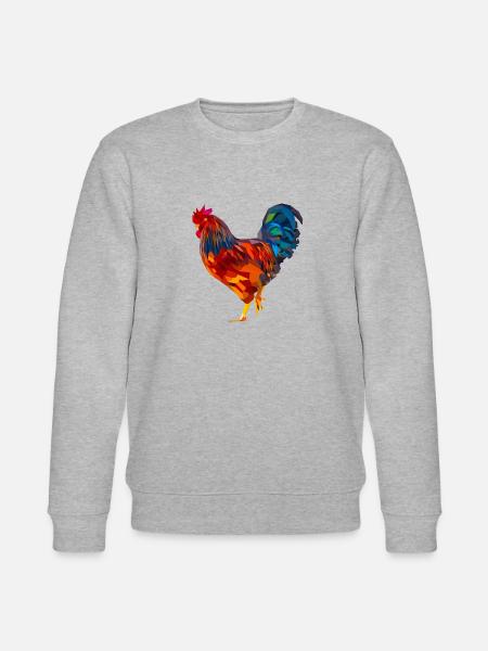 Hahn polygon, bunt - Stanley/Stella Unisex Bio-Sweatshirt CHANGER - Grau meliert