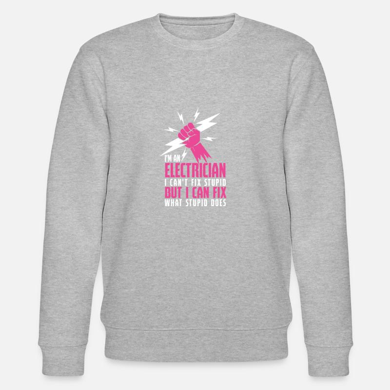 Ich bin Elektriker Shirt - Stanley/Stella Unisex Bio-Sweatshirt CHANGER  - Grau meliert