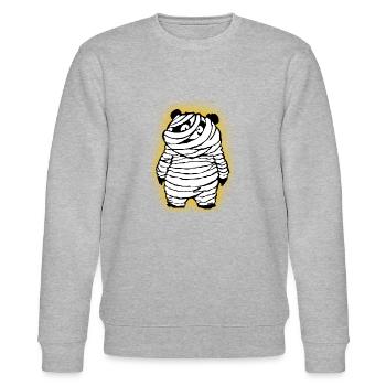Kleiner Pandabaer Mit Mumie HARIZ Halloween Horror - Stanley/Stella Unisex Bio-Sweatshirt CHANGER  - Grau meliert - Vorne - Nik (191cm) & Marisol (170cm)