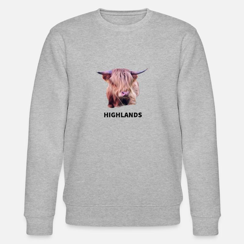 Highland Rind - Stanley/Stella Unisex Bio-Sweatshirt CHANGER  - Grau meliert
