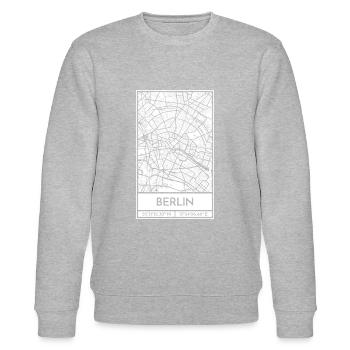 Berlin – City Stadtplan Map Karte (weiß) - Stanley/Stella Unisex Bio-Sweatshirt CHANGER  - Grau meliert - Vorne - Nik (191cm) & Marisol (170cm)