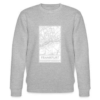 Frankfurt – City Stadtplan Map Karte (weiß) - Stanley/Stella Unisex Bio-Sweatshirt CHANGER  - Grau meliert - Vorne - Nik (191cm) & Marisol (170cm)
