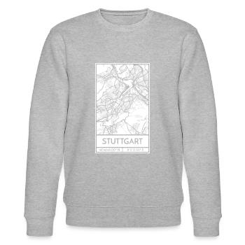 Stuttgart – City Stadtplan Map Karte (weiß) - Stanley/Stella Unisex Bio-Sweatshirt CHANGER  - Grau meliert - Vorne - Nik (191cm) & Marisol (170cm)