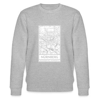 Nürnberg – City Stadtplan Map Karte (weiß) - Stanley/Stella Unisex Bio-Sweatshirt CHANGER  - Grau meliert - Vorne - Nik (191cm) & Marisol (170cm)