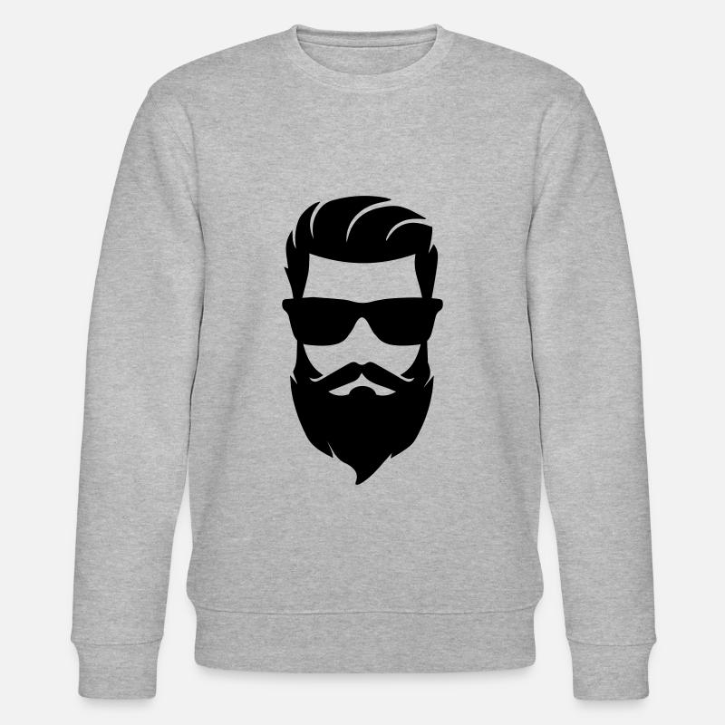 Symbole de barbe du visage - Sweat bio CHANGER Stanley/Stella Unisexe - gris chiné