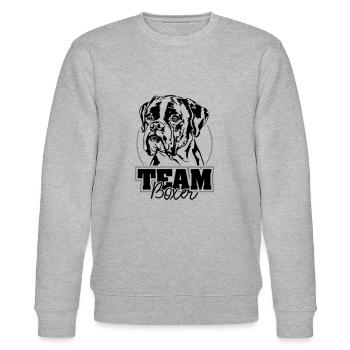TEAM BOXER Hunde Hund Wilsigns IGP Hundesport - Stanley/Stella Unisex Bio-Sweatshirt CHANGER  - Grau meliert - Vorne - Nik (191cm) & Marisol (170cm)