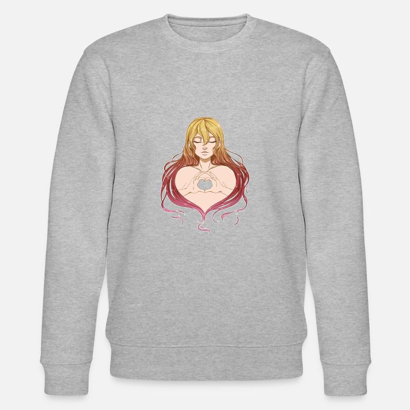 Mädchen mit Herz - Stanley/Stella Unisex Bio-Sweatshirt CHANGER  - Grau meliert