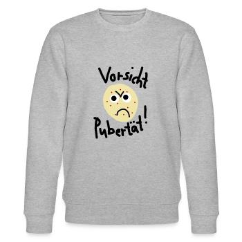 Vorsicht Pubertät - Stanley/Stella Unisex Bio-Sweatshirt CHANGER  - Grau meliert - Vorne - Nik (191cm) & Marisol (170cm)