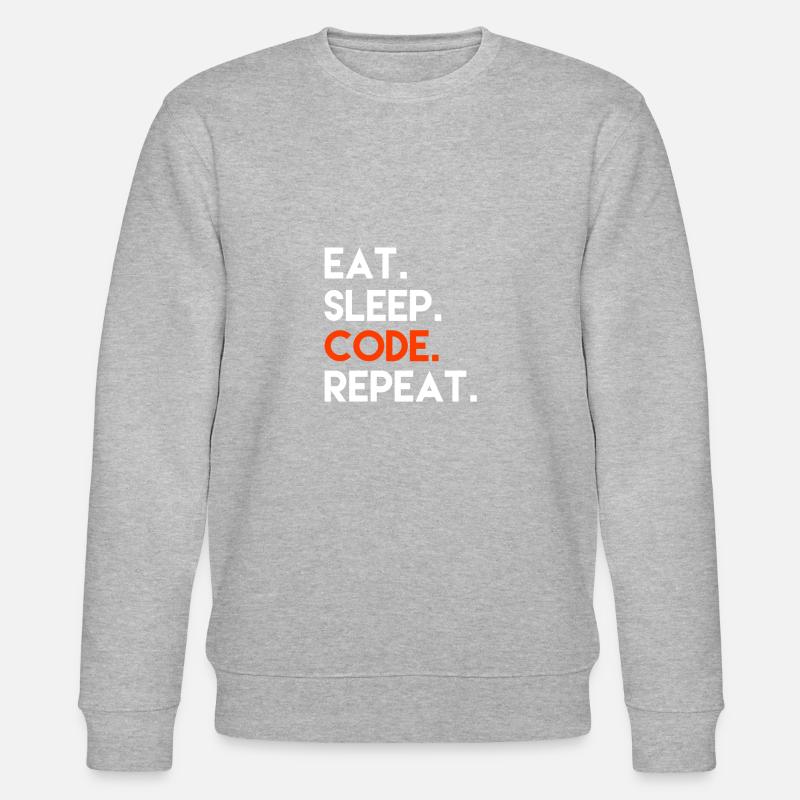Eat Sleep Code Repeat - Stanley/Stella Unisex Bio-Sweatshirt CHANGER  - Grau meliert