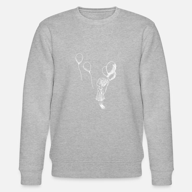 Mädchen mit Luftballons weiß - Stanley/Stella Unisex Bio-Sweatshirt CHANGER  - Grau meliert