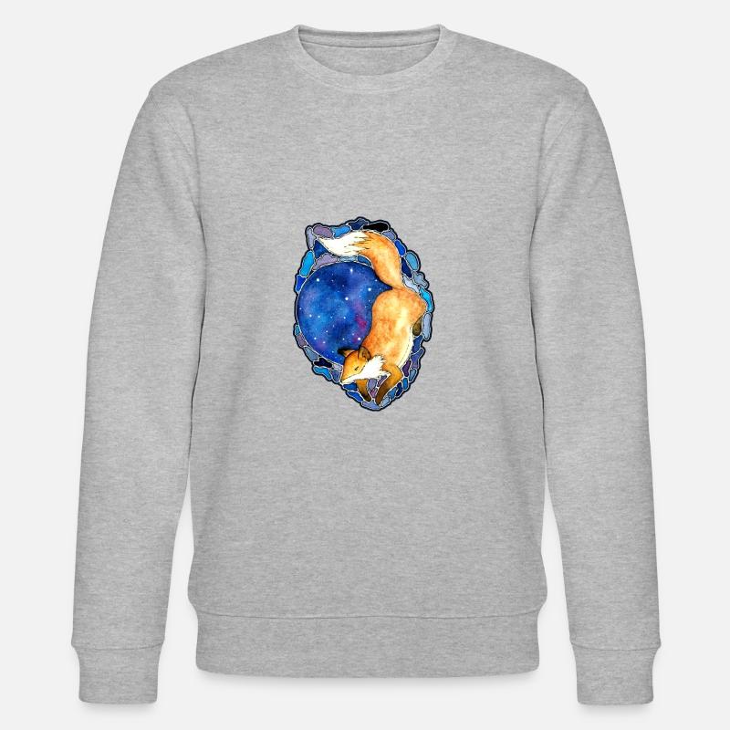 Galaxie Mond Rotfuchs - Stanley/Stella Unisex Bio-Sweatshirt CHANGER  - Grau meliert