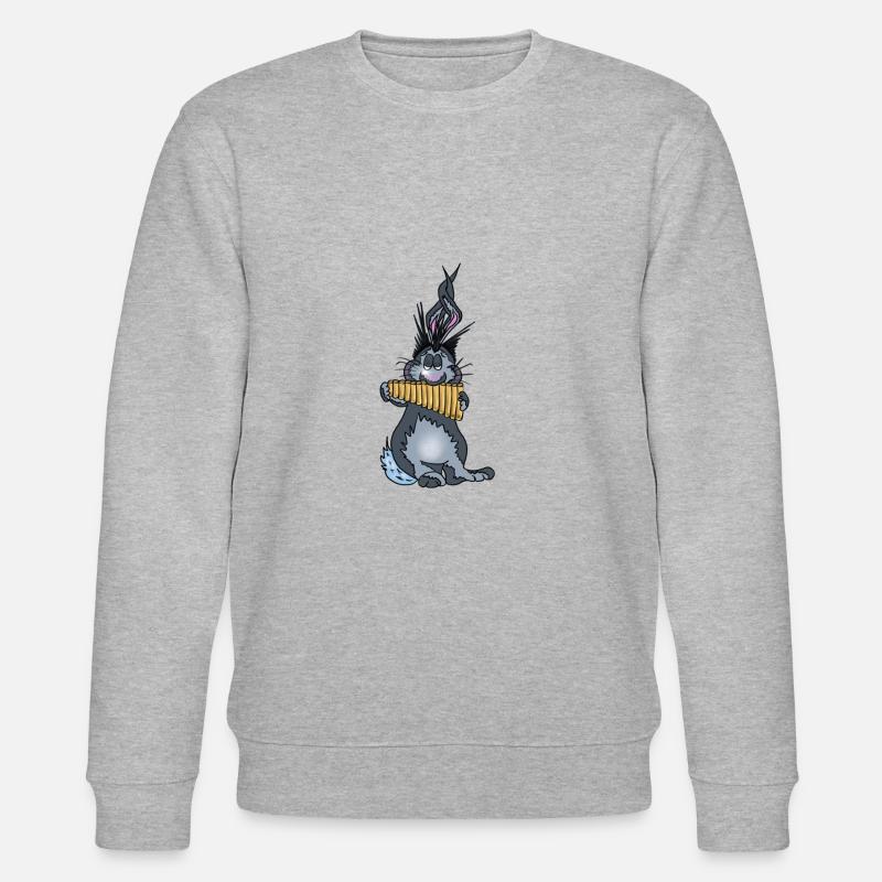Hase Panflöte - Stanley/Stella Unisex Bio-Sweatshirt CHANGER  - Grau meliert
