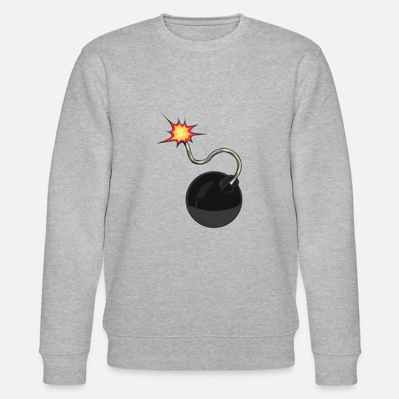 bomb meche drawing flame - Stanley/Stella CHANGER Unisex Organic Sweatshirt - heather grey