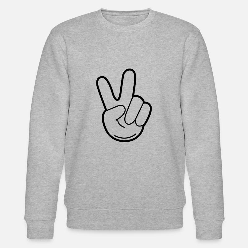 peace hand - Stanley/Stella Unisex Bio-Sweatshirt CHANGER  - Grau meliert