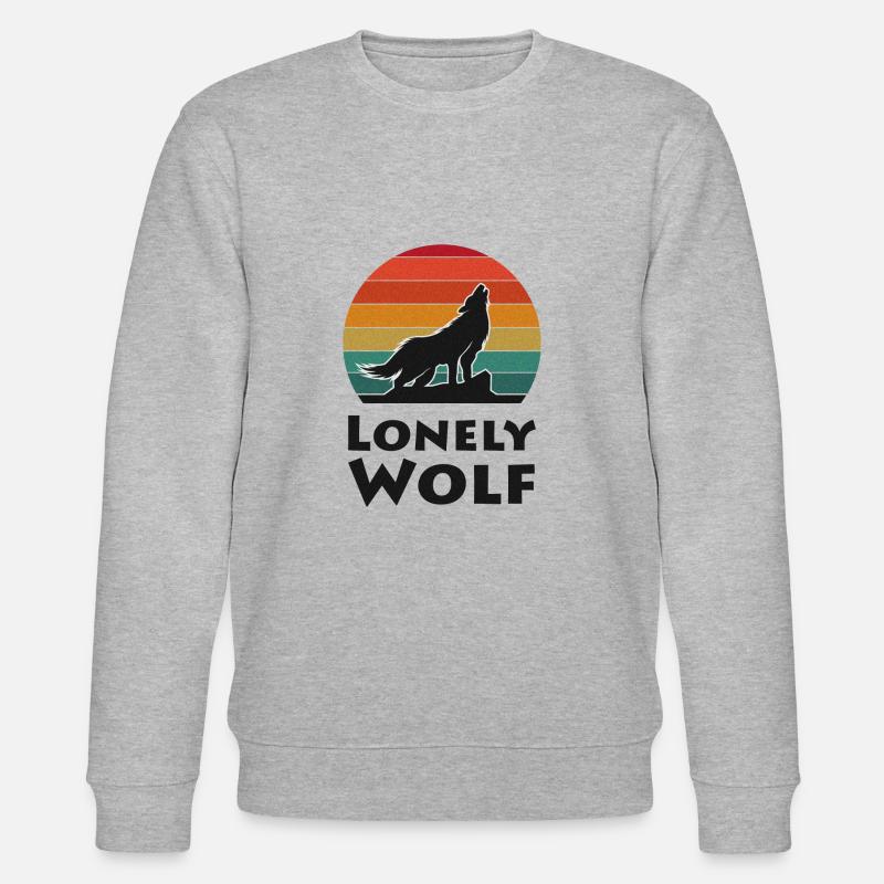 Einsamer Wolf - Stanley/Stella Unisex Bio-Sweatshirt CHANGER  - Grau meliert