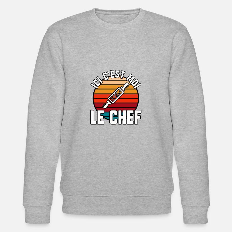 Ici c’est moi le chef - Sweat bio CHANGER Stanley/Stella Unisexe - gris chiné