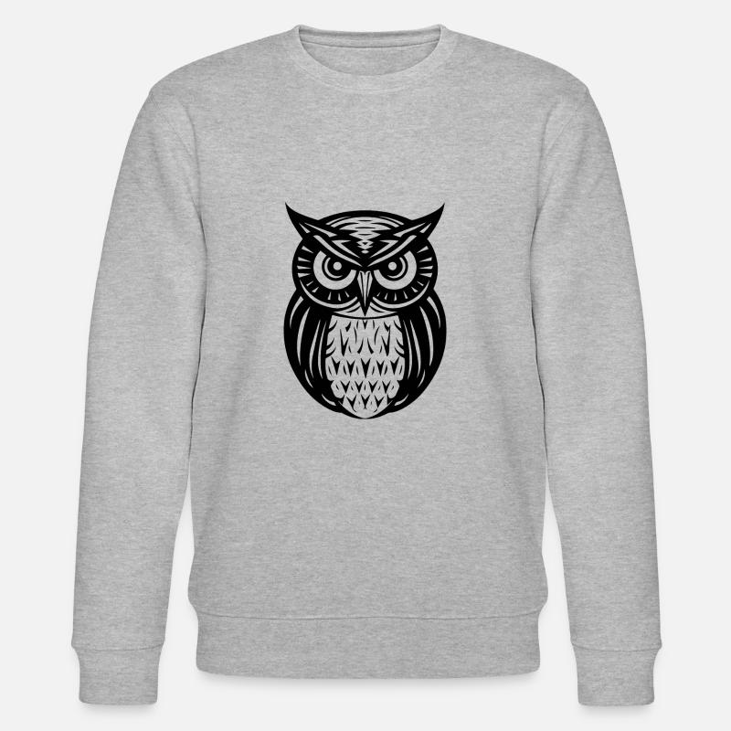 Eule Eulen Vogel Vögel - Stanley/Stella Unisex Bio-Sweatshirt CHANGER  - Grau meliert