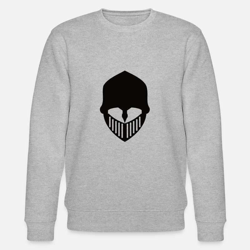 Ritterhelm Design - schwarzer Ritter - Stanley/Stella Unisex Bio-Sweatshirt CHANGER  - Grau meliert