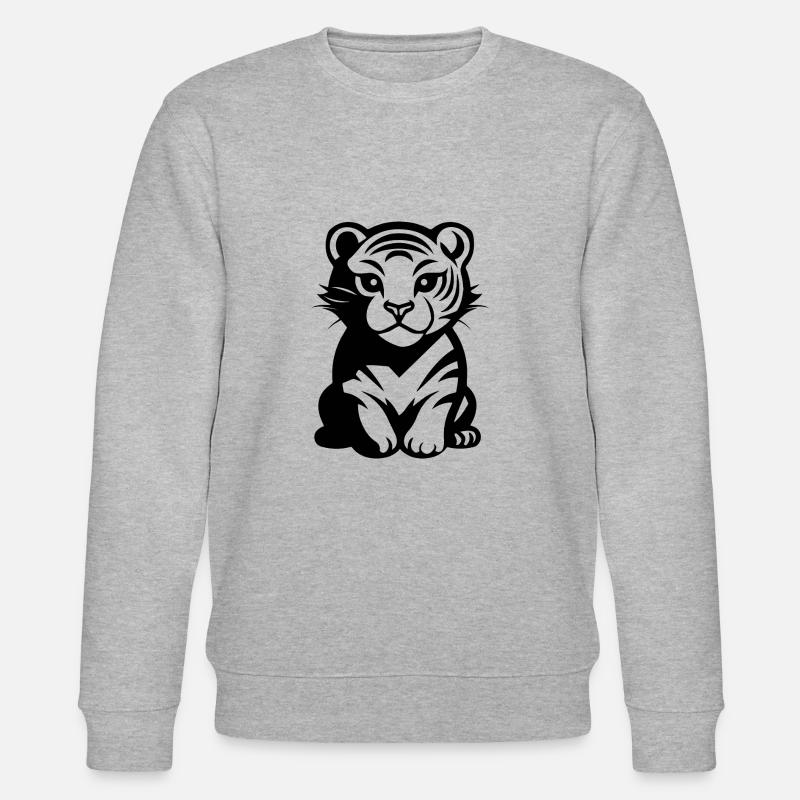 Tiger Raubkatze - Stanley/Stella Unisex Bio-Sweatshirt CHANGER  - Grau meliert