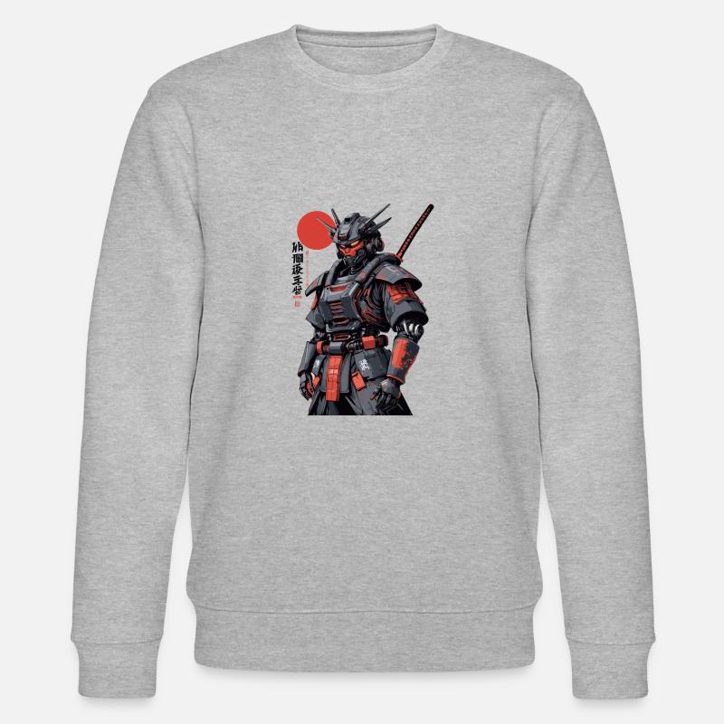Samurai Robot - Stanley/Stella CHANGER Unisex Organic Sweatshirt - heather grey