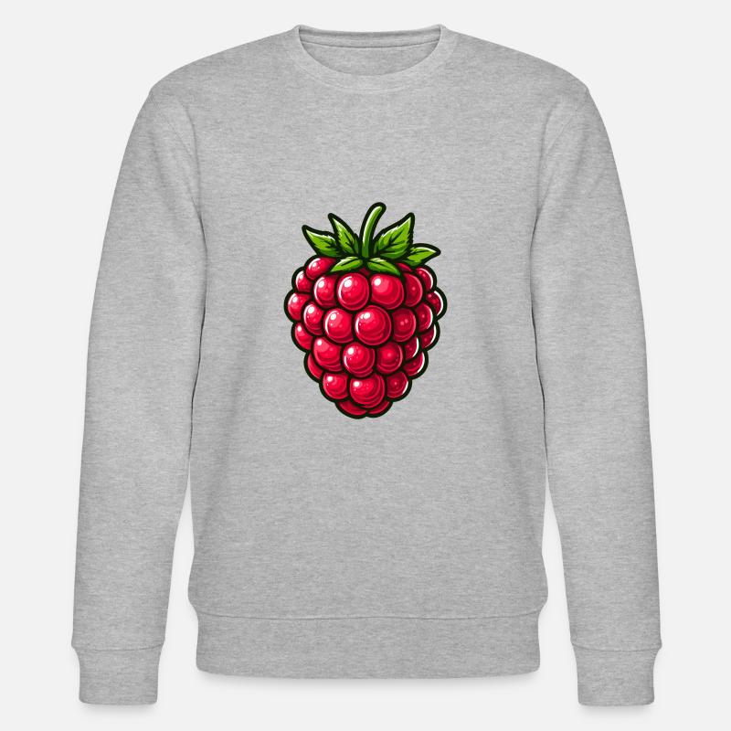 Raspberry, fruit - Stanley/Stella CHANGER Unisex Organic Sweatshirt - heather grey