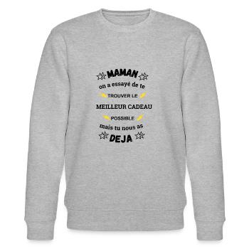 Mom, Best Mother's Day Gift - Stanley/Stella CHANGER Unisex Organic Sweatshirt - heather grey - Front - Nik (191cm) & Marisol (170cm)